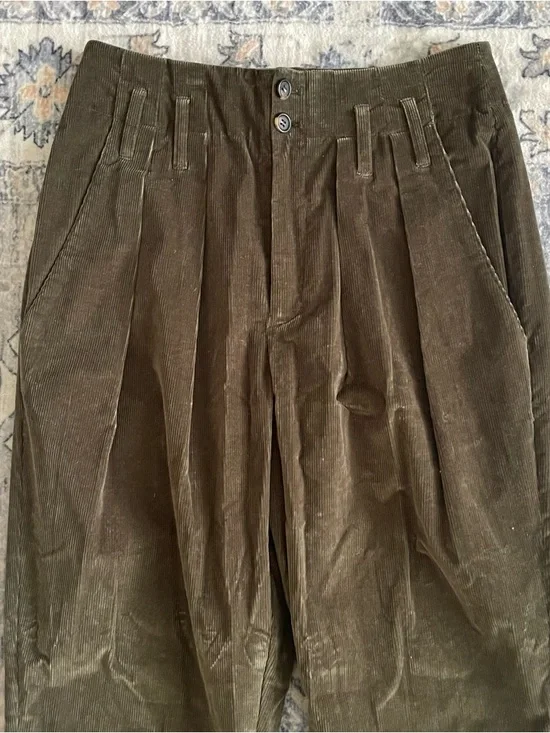 Doen Nelda Corduroy Pant Dark Green Olive Sz 4-6 Womens - Picture 14 of 16